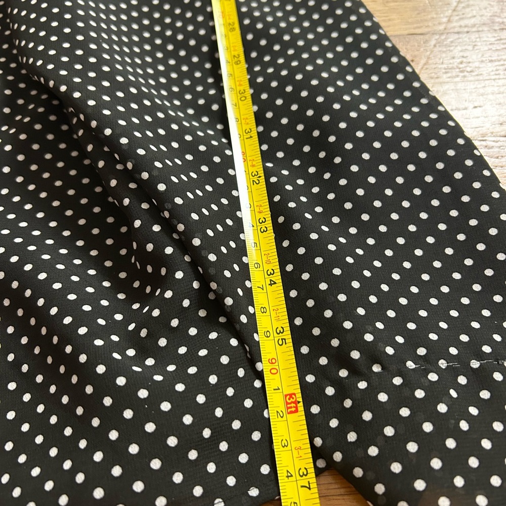 DownEast Black and White Polka Dot Flutter Sleeve Midi Dress - Picture 8 of 8